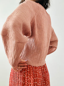 Dusty pink crinkled top