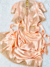 Load image into Gallery viewer, Vintage 1930s Pink Satin Lace Lingerie Dress Set w Ribbon Flowers
