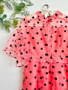Vintage polka dot organza dress