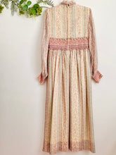 Load image into Gallery viewer, Vintage 1970s ruched floral maxi cotton dress
