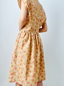 Vintage 1940s floral wrap dress
