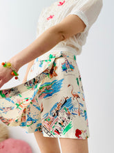 Load image into Gallery viewer, Vintage beach vibe novelty print shorts/skirt
