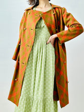 Load image into Gallery viewer, Vintage 1950s orange plaid dress coat
