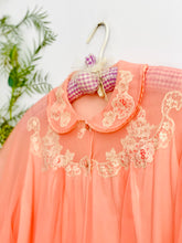 Load image into Gallery viewer, Vintage 1960s peachy pink peignoir lingerie robe

