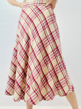 Load image into Gallery viewer, Vintage 1970s Plaid High Waisted A Line Skirt
