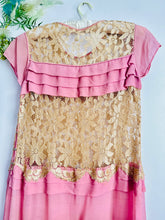 Load image into Gallery viewer, Vintage 1920s pink flapper lace dress
