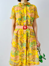 Load image into Gallery viewer, Vintage 1960s yellow floral dress
