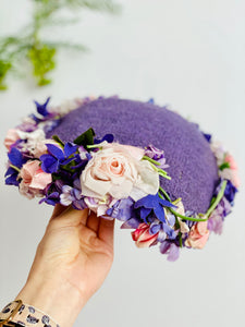 Vintage 1940s lilac blossom millinery hat