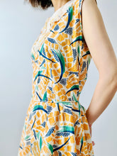 Load image into Gallery viewer, Vintage 1920s deco celestial print floral dress
