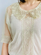 Load image into Gallery viewer, 1920s Tulle Chemical Lace Top Intricate Collar
