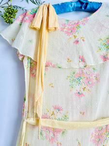 Vintage 1920s pastel daisy dress