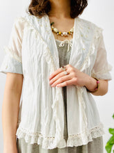 Load image into Gallery viewer, Vintage 1920s embroidered bed jacket with matching bonnet
