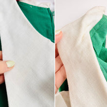 Load image into Gallery viewer, Vintage 1960s emerald green linen dress

