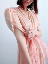 Load image into Gallery viewer, Vintage 1930s peach dressing gown w petal sleeves
