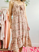 Load image into Gallery viewer, Pink floral ruffled dress
