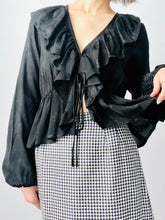 Load image into Gallery viewer, Vintage black silk blouse
