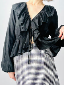 Vintage black silk blouse