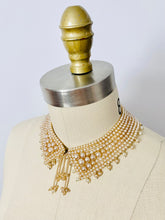Load image into Gallery viewer, Vintage beaded faux pearls collar necklace
