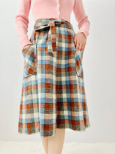 Load image into Gallery viewer, Vintage 1970s plaid wrap skirt
