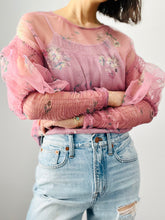 Load image into Gallery viewer, Dreamy pink tulle floral blouse
