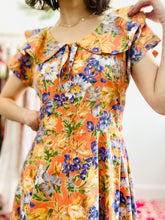 Load image into Gallery viewer, Vintage 1930s orange floral day dress
