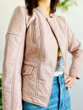 Load image into Gallery viewer, Pastel Pink Faux Leather Motorcycle Jacket
