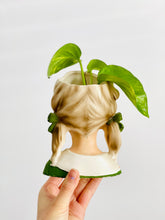 Load image into Gallery viewer, Vintage 1960s lady figurine head porcelain vase ponytail girl
