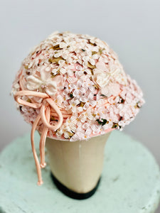 Vintage pastel pink millinery hat