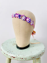 Load image into Gallery viewer, Vintage lilac blossom silk ribbon headpiece waist sash
