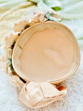 Load image into Gallery viewer, Vintage champagne pink ruched satin millinery hat
