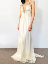 Load image into Gallery viewer, Amazing designer silk gown rhinestone beaded wedding dress Anna Campbell dress
