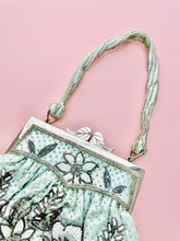 Load image into Gallery viewer, Vintage seafoam blue beaded purse evening bag
