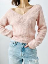 Load image into Gallery viewer, Pastel Pink V Neck Sweater
