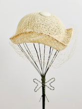 Load image into Gallery viewer, Vintage cream color fascinator with veil
