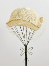 Load image into Gallery viewer, Vintage cream color fascinator with veil
