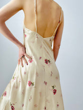 Load image into Gallery viewer, Vintage pink satin floral lingerie dress
