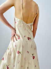 Load image into Gallery viewer, Vintage pink satin floral lingerie dress
