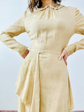 Load image into Gallery viewer, Vintage 1940s beige beaded crepe dress

