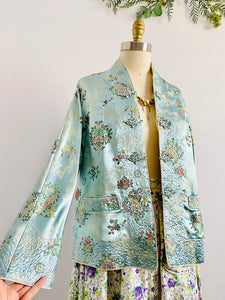 Vintage Pastel Blue Reversible Chinese Jacket