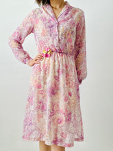 Load image into Gallery viewer, Vintage 1970s purple floral dress
