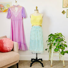 Load image into Gallery viewer, Vintage 1960s pastel blue embroidered skirt
