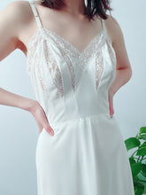 Load image into Gallery viewer, Vintage 1940s Lace Slip with Cutout Design and Pleated Flounce
