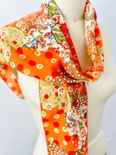 Load image into Gallery viewer, Vintage orange floral scarf
