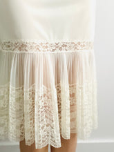 Load image into Gallery viewer, Vintage 1940s Lace Slip with Cutout Design and Pleated Flounce
