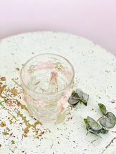 Load image into Gallery viewer, Antique 1900s glassware/ Art nouveau design/ Antique Tumbler/ Pastel Pink Flowers / Etched Glass
