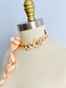 Pastel handmade headpiece ribbon sash