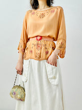 Load image into Gallery viewer, Vintage 1920s peach color beaded blouse
