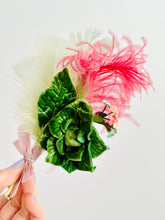 Load image into Gallery viewer, Vintage green velvet millinery corsage
