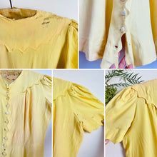 Load image into Gallery viewer, Vintage 1940s yellow rayon dress
