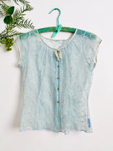 Load image into Gallery viewer, Vintage 1940s pastel blue sheer top

